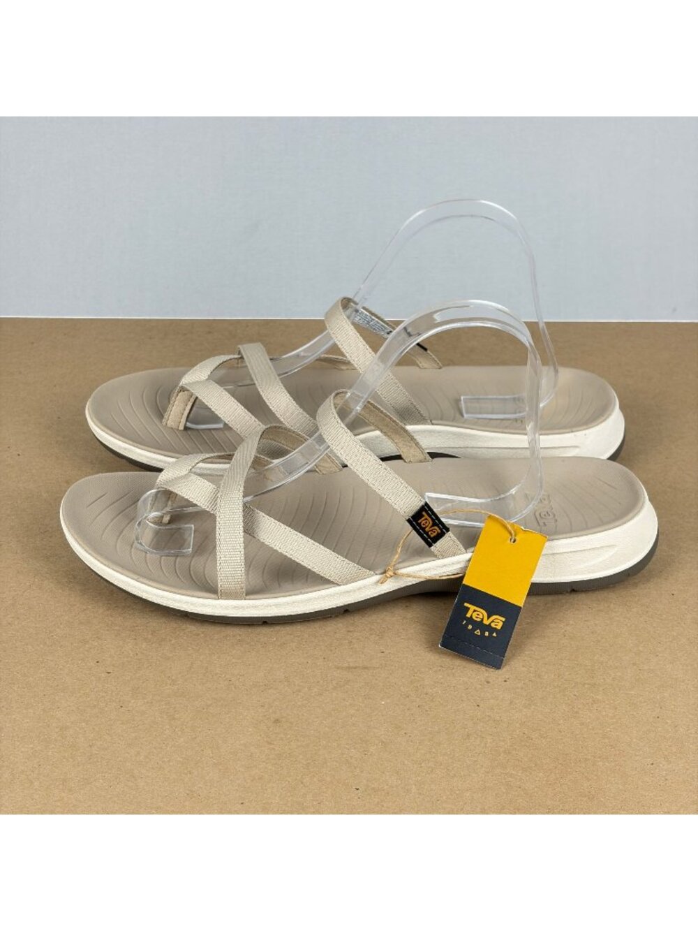 Teva Tirra Traveler Flip Flop Sandals Womens 12 "White Pepper" Beige Casual